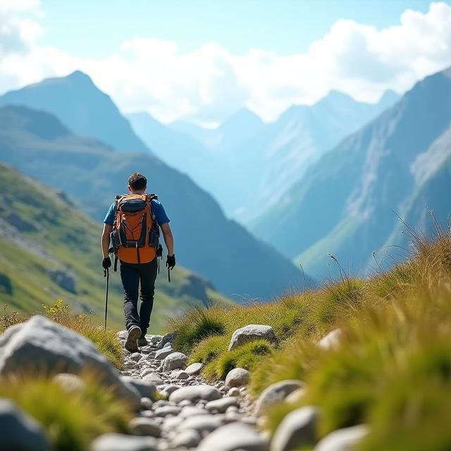 Wanderer in den Schweizer Alpen